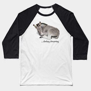 Grey Donkey Dreaming Baseball T-Shirt